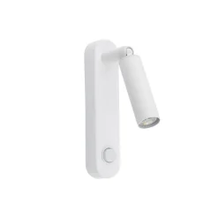 Wandlamp Enzo Long, wit, metaal, 22 cm, verstelbaar, G9