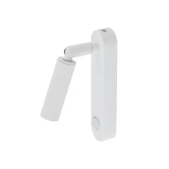 Wandlamp Enzo Long, wit, metaal, 22 cm, verstelbaar, G9