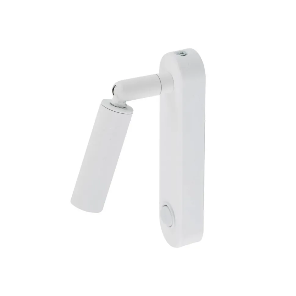 Wandlamp Enzo Long, wit, metaal, 22 cm, verstelbaar, G9