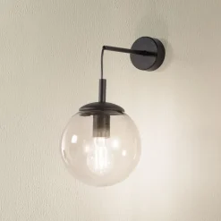 Wandlamp Esme, amberkleurig, hoogte 45 cm, glas, E27