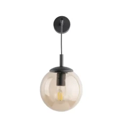 Wandlamp Esme, amberkleurig, hoogte 45 cm, glas, E27