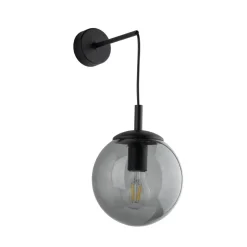 Wandlamp Esme, rookgrijs, hoogte 45 cm, glas, E27