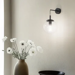 Wandlamp Esme, transparant, hoogte 45 cm, glas, E27