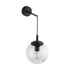 Wandlamp Esme, transparant, hoogte 45 cm, glas, E27