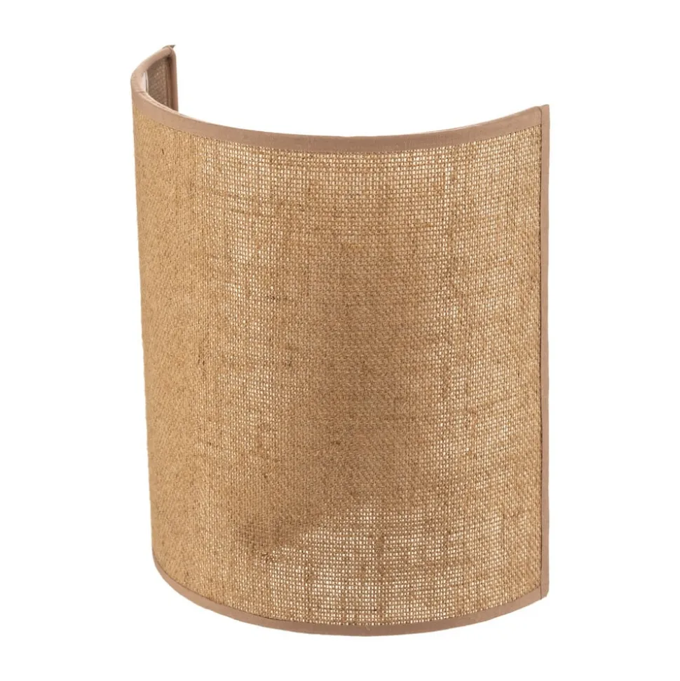 Wandlamp Euluna jute, bruin, textiel, 24 cm hoog, E27