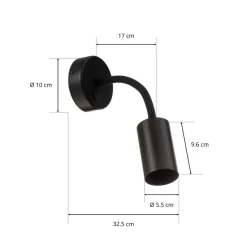 Wandlamp Eye Flex S, zwart