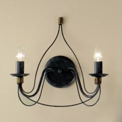 Wandlamp FILO, 2-lichts, blauw-zwart