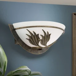 Wandlamp Fleur, goud antiek