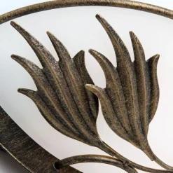 Wandlamp Fleur, goud antiek