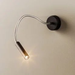 Wandlamp Flexa met flexibele arm, zwart