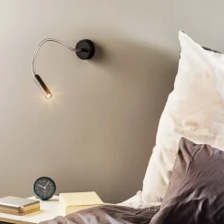 Wandlamp Flexa met flexibele arm, zwart