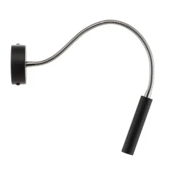 Wandlamp Flexa met flexibele arm, zwart