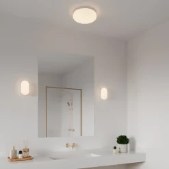 Wandlamp Foam in ovale vorm met IP44, wit