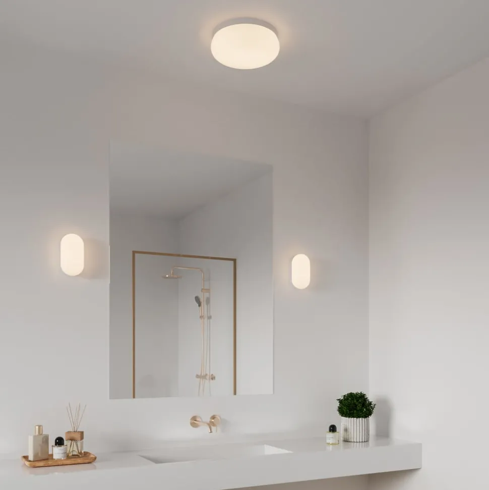 Wandlamp Foam in ovale vorm met IP44, wit