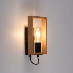 Wandlamp Frame van hout