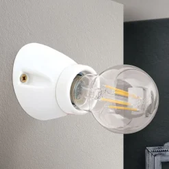 Wandlamp Frost keramiek, wit