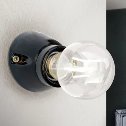 Wandlamp Frost van keramiek, zwart