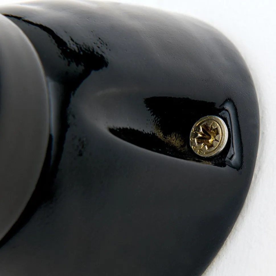 Wandlamp Frost van keramiek, zwart