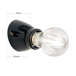 Wandlamp Frost van keramiek, zwart