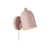 Wandlamp Gaston met snoer en stekker, metaal, rosé