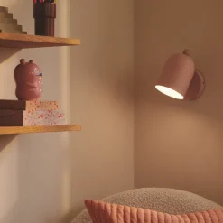 Wandlamp Gaston met snoer en stekker, metaal, rosé