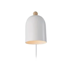Wandlamp Gaston met snoer en stekker, metaal, wit
