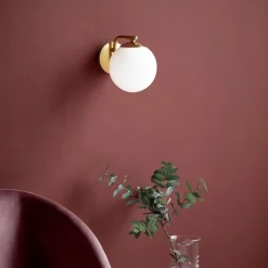 Wandlamp Grant met stekker, messing