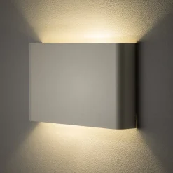 Wandlamp Haga, lichtgrijs, metaal, 25 cm breed, G9