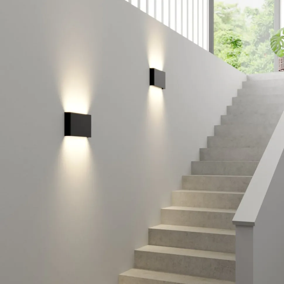 Wandlamp Haga, set van 3, grafiet, G9, up/down, 15 cm hoog