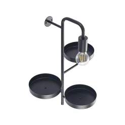 Wandlamp Hanjo, hoogte 50 cm, zwart, metaal