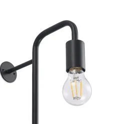 Wandlamp Hanjo, hoogte 50 cm, zwart, metaal