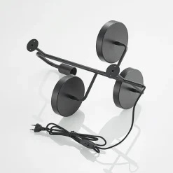 Wandlamp Hanjo, hoogte 50 cm, zwart, metaal