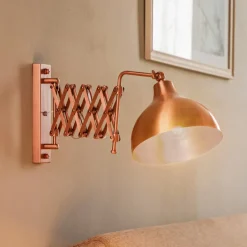 Wandlamp HAP-9082-CPR met schaararm, koper