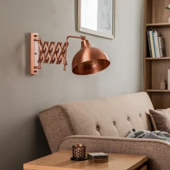 Wandlamp HAP-9082-CPR met schaararm, koper