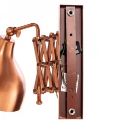 Wandlamp HAP-9082-CPR met schaararm, koper