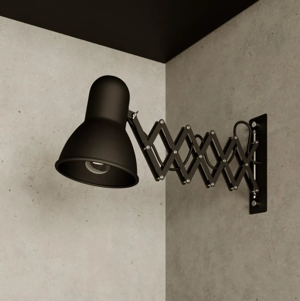 Wandlamp Harmony met schaararm, zwart