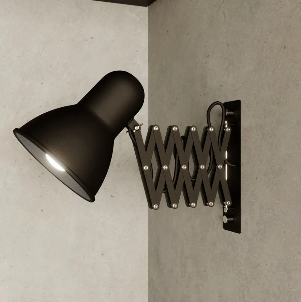 Wandlamp Harmony met schaararm, zwart