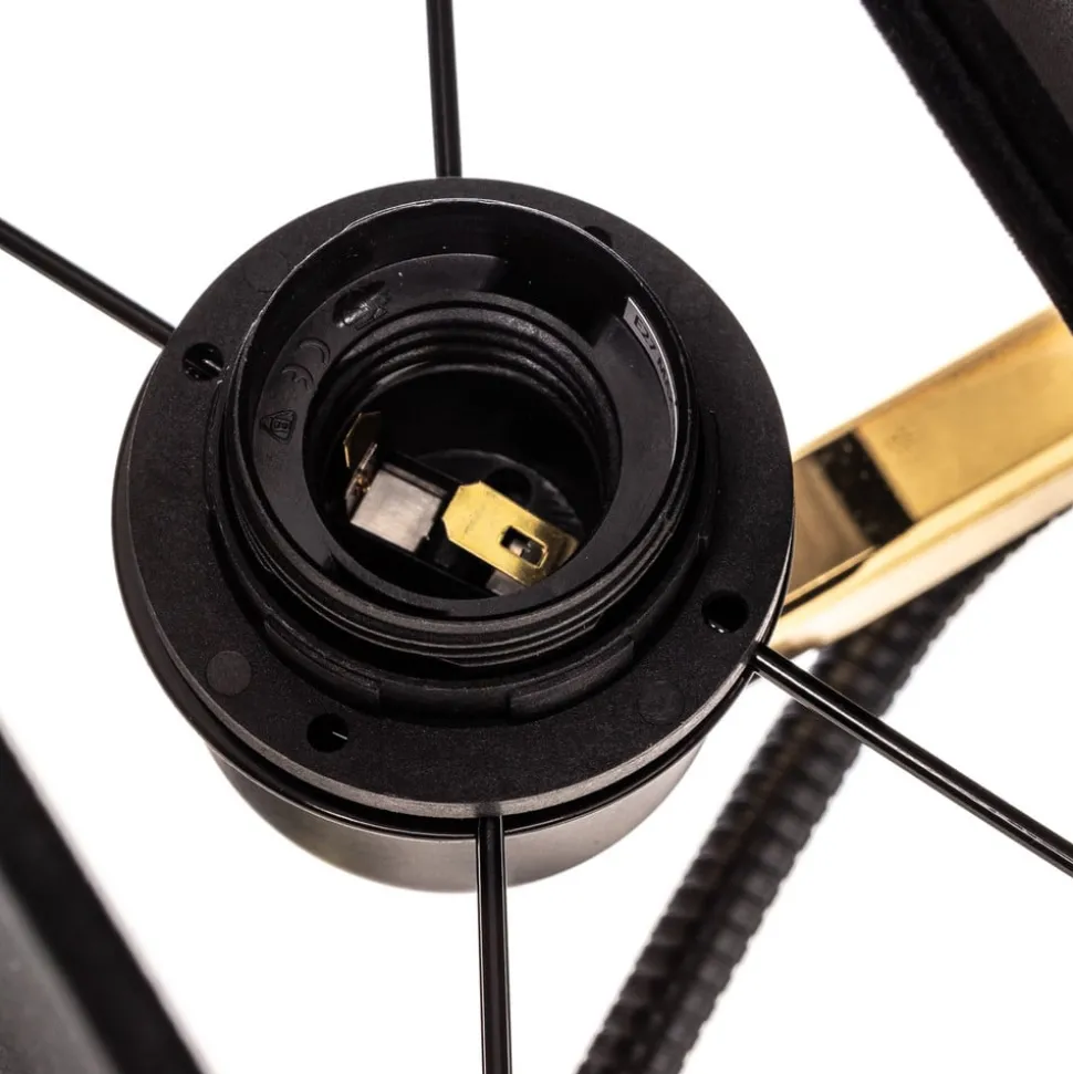 Wandlamp Harry, hoekig, zwart/messing/zwart