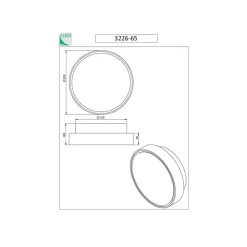 Wandlamp Hatton, Ø 30 cm, sensor, 2 x E27, wit, IP65