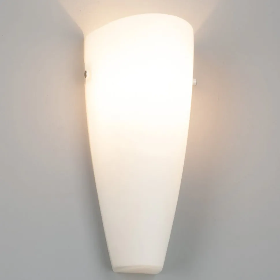 Wandlamp Hermine, wit, glas, hoogte 30cm, E27