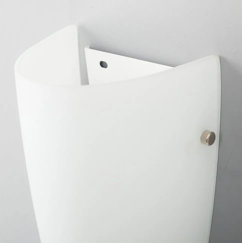 Wandlamp Hermine, wit, glas, hoogte 30cm, E27