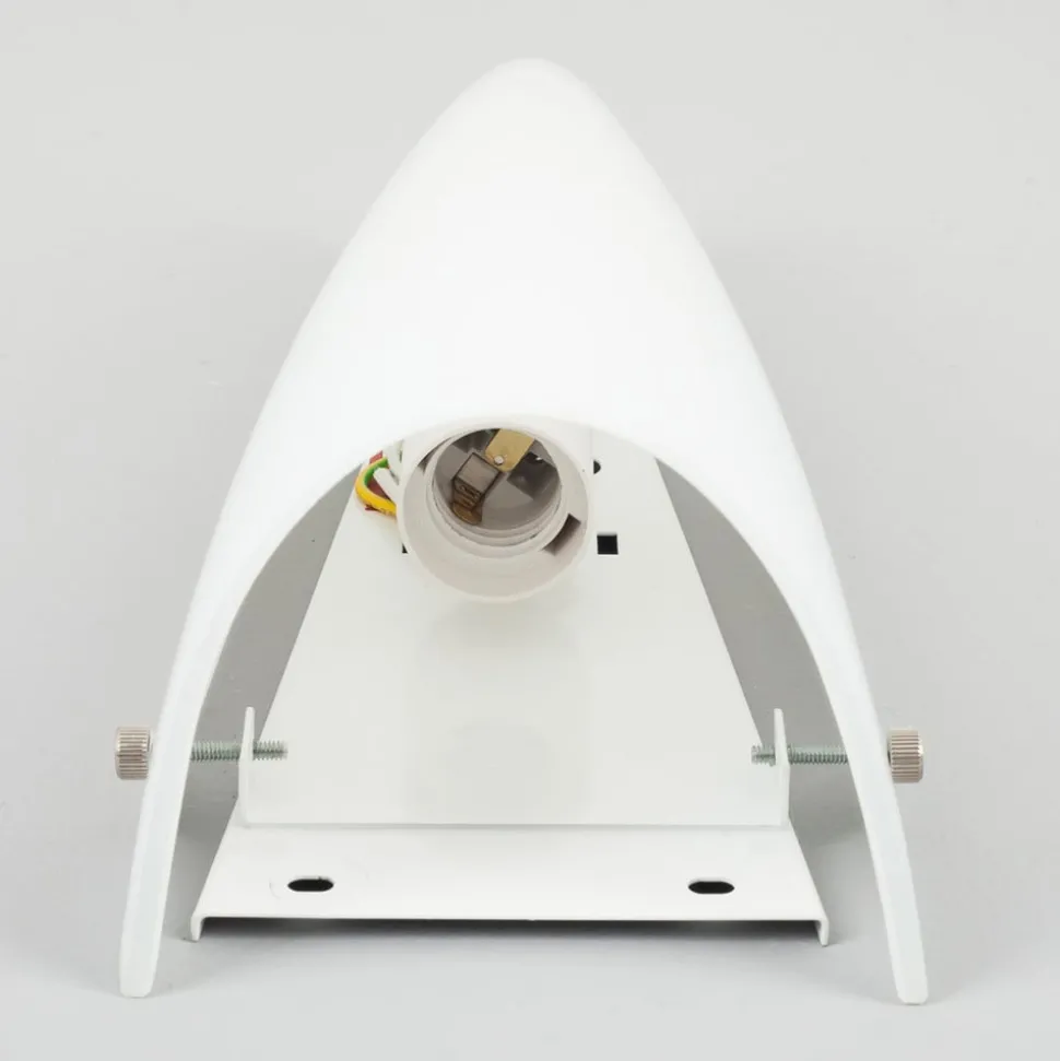 Wandlamp Hermine, wit, glas, hoogte 30cm, E27