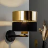 Wandlamp Hilton, zwart/goud