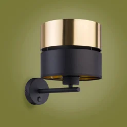 Wandlamp Hilton, zwart/goud