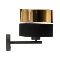Wandlamp Hilton, zwart/goud