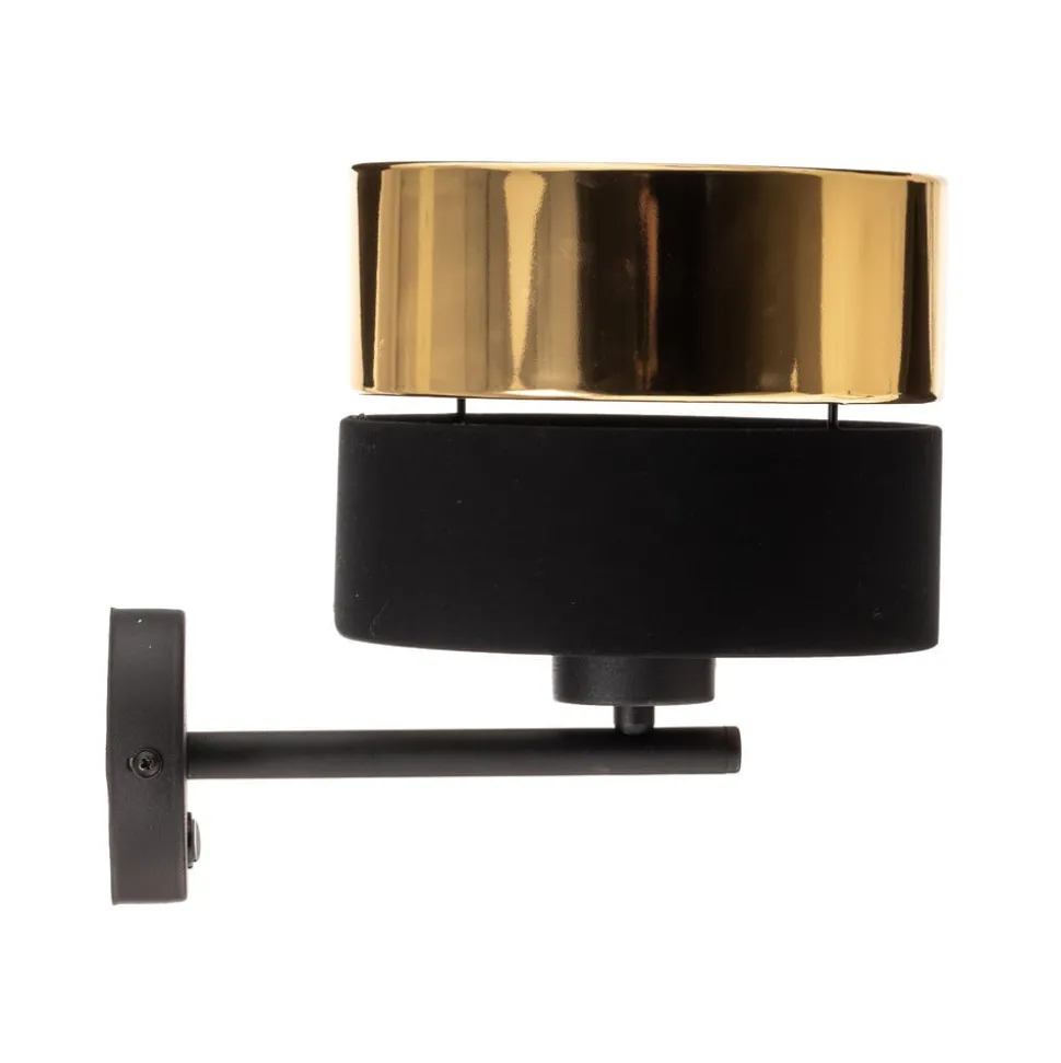 Wandlamp Hilton, zwart/goud