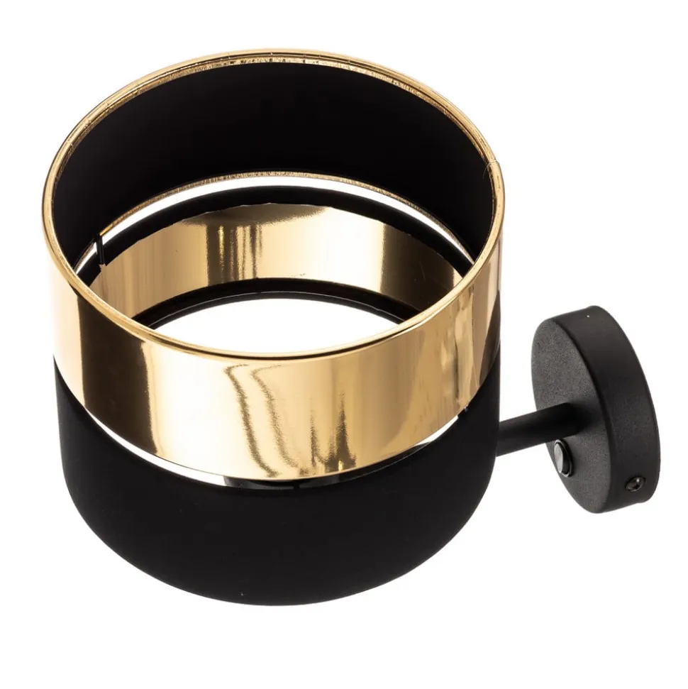 Wandlamp Hilton, zwart/goud