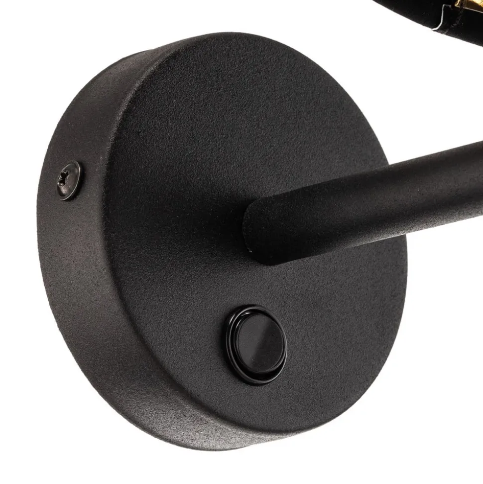 Wandlamp Hilton, zwart/goud