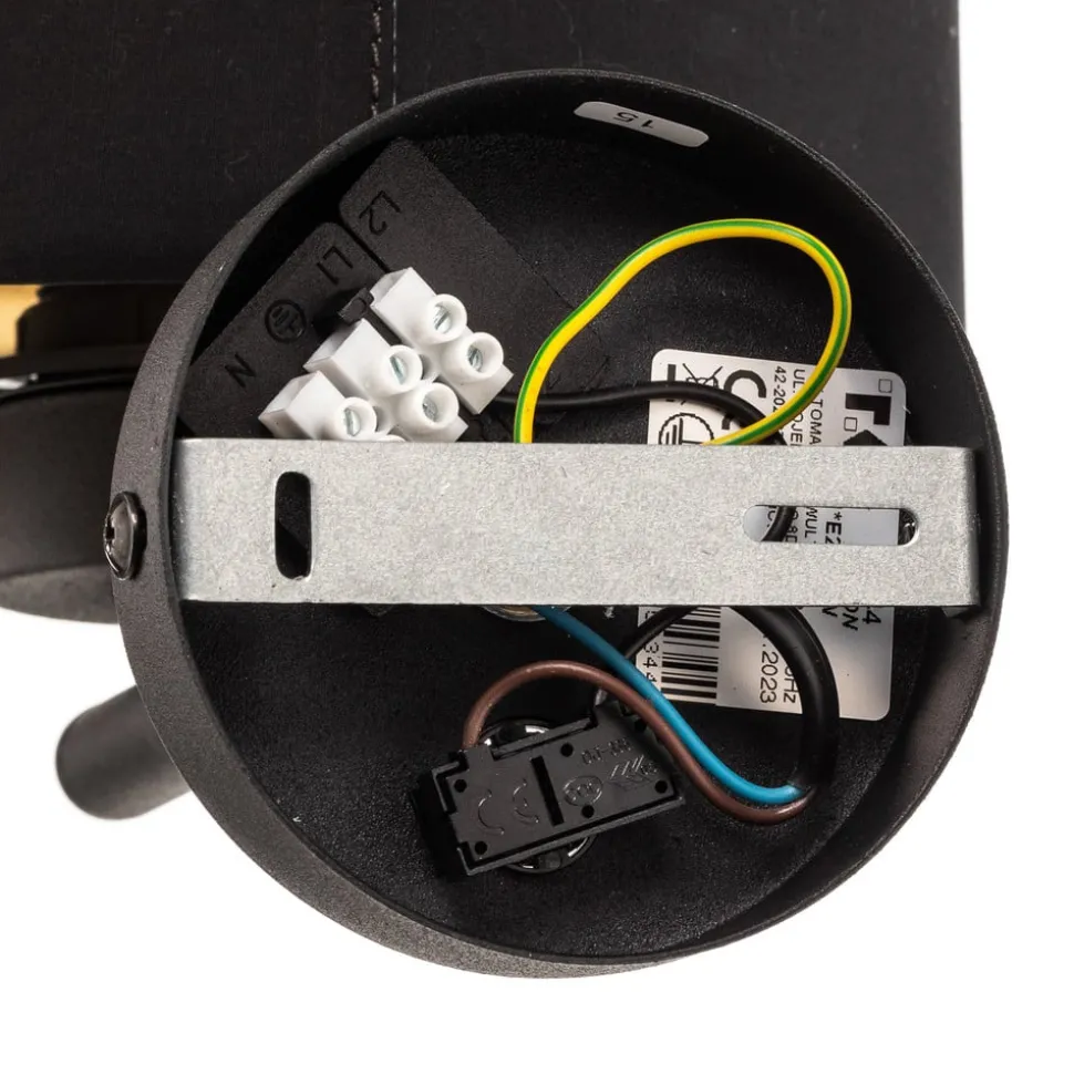 Wandlamp Hilton, zwart/goud