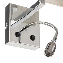 Wandlamp Hotel LED, wit, textiel, 2-lamps, LED leeslamp